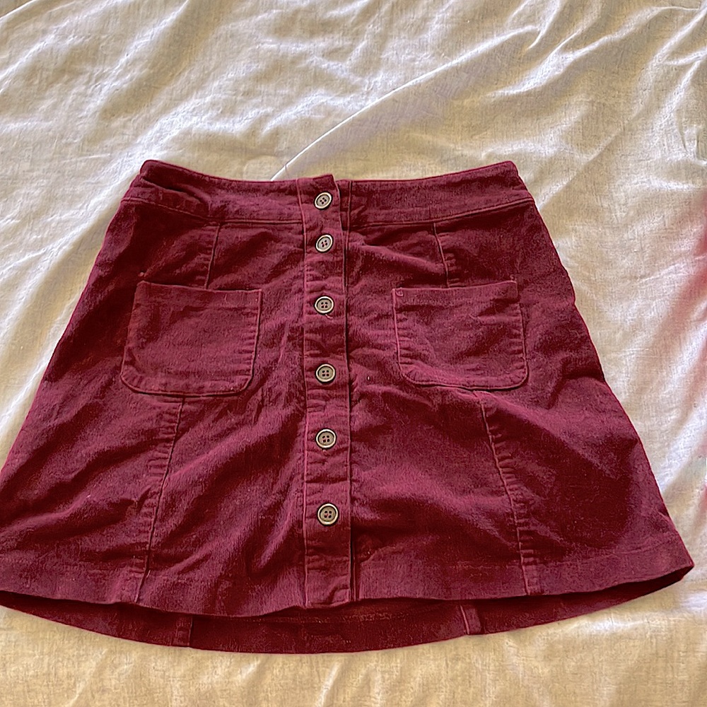 Cute corduroy skirt from Self❤️esteem Maroon, buttons and pockets